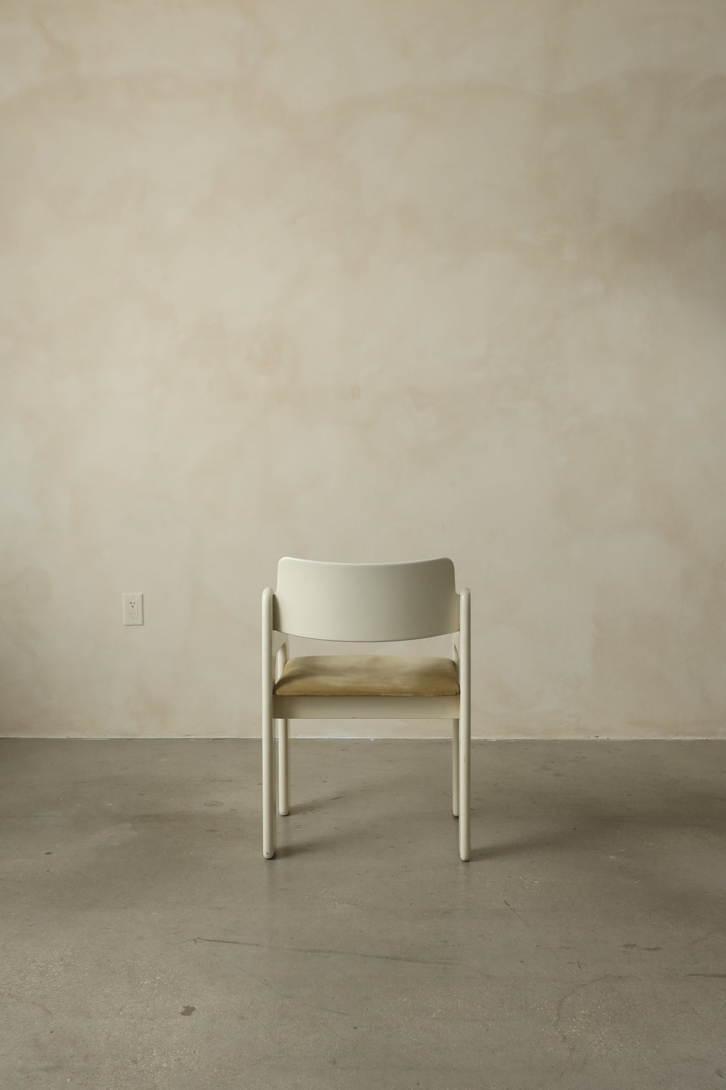 Set of 6 Sculptural Molded Armchairs in Ivory and Taupe